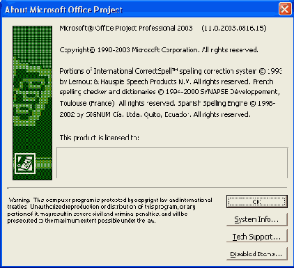 Microsoft Project 2003  
